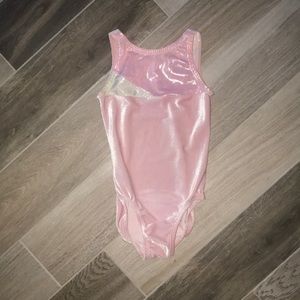 Girls' Pink Shiny Tank Leotard